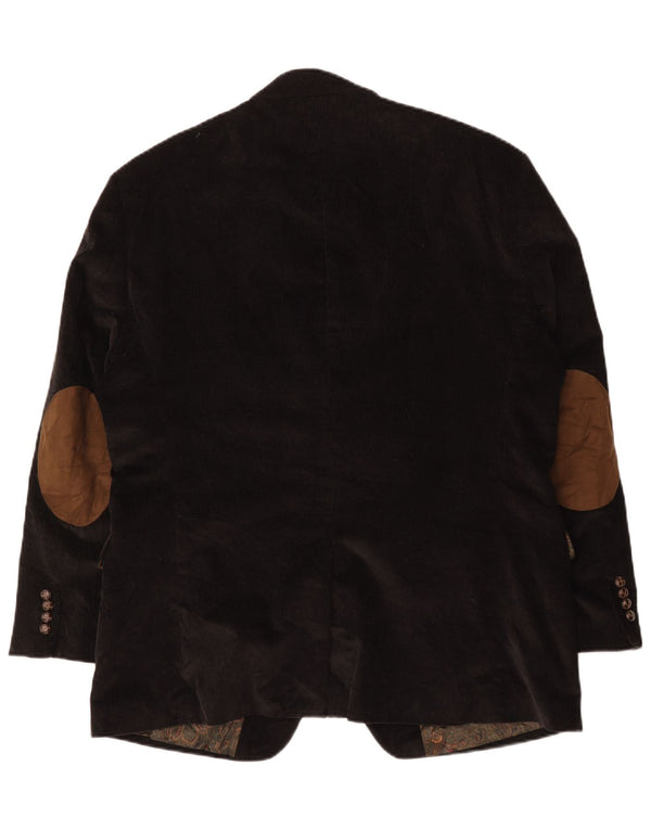 Ralph Lauren Veste blazer en velours côtelé pour homme à 2 boutons UK 44 XL en coton noir
