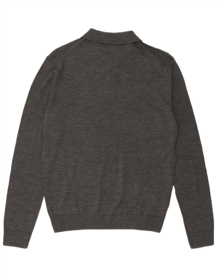 Zara Pull Col Polo Homme Gris Moyen Moucheté