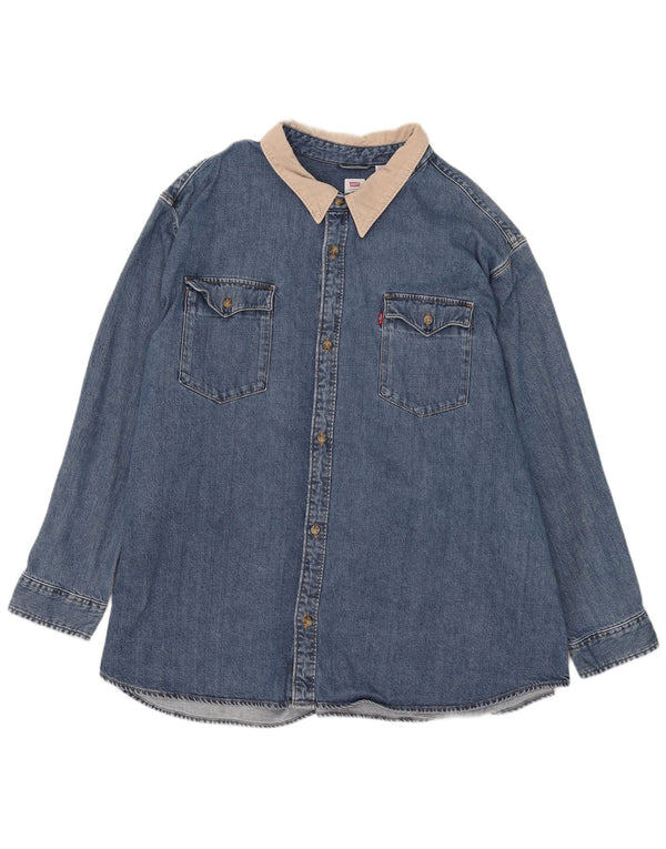 Levi's Chemise en jean coupe décontractée 4XL Homme Bleu Colorblock Coton