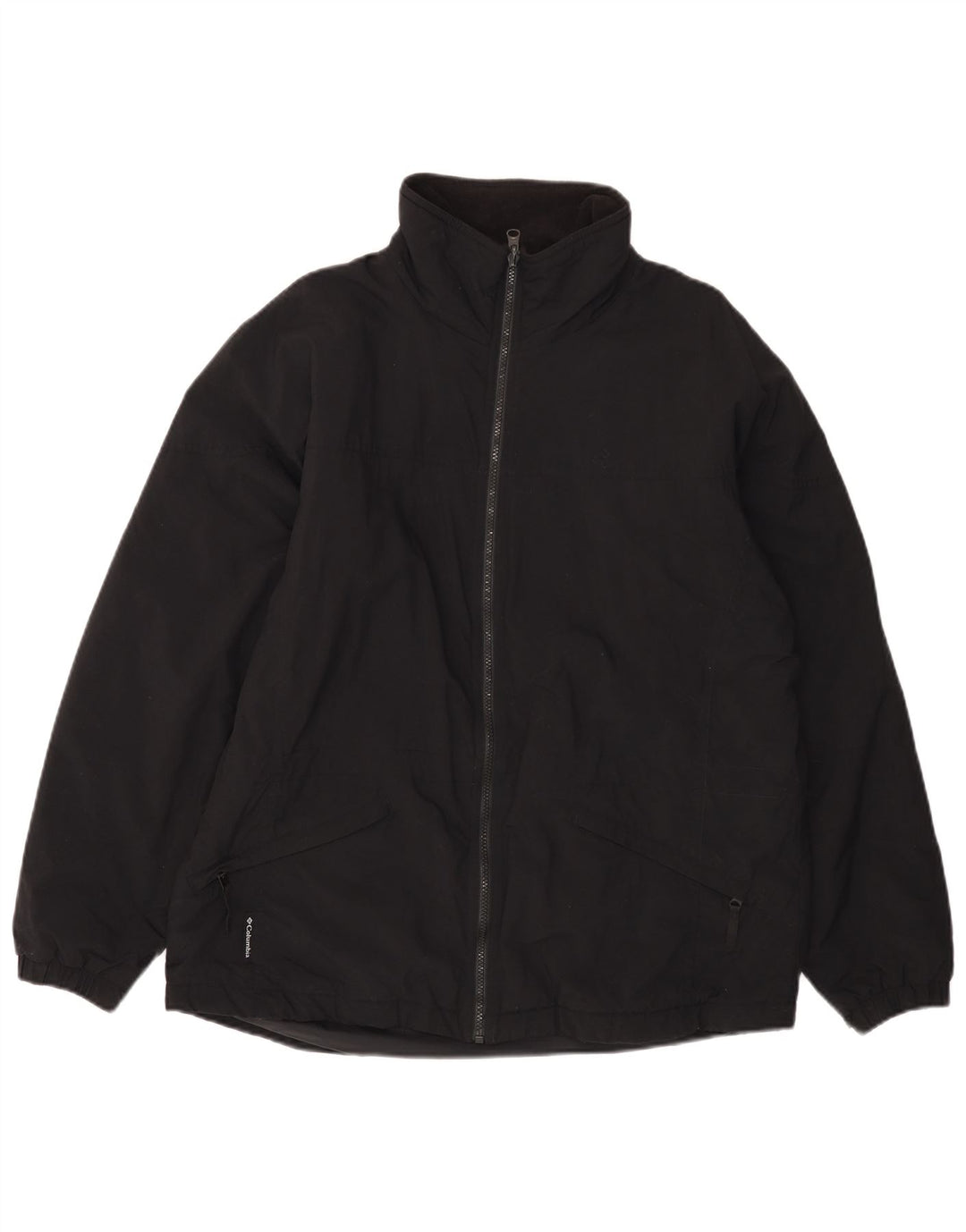 COLUMBIA Veste coupe-vent coupe ample pour femme UK 16 Large Noir Nylon