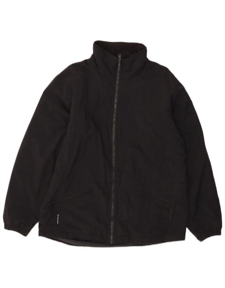 COLUMBIA Veste coupe-vent coupe ample pour femme UK 16 Large Noir Nylon