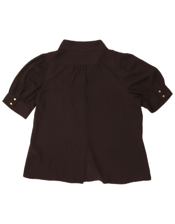Dkny Chemisier à manches courtes pour femme UK 18 XL Noir Polyester