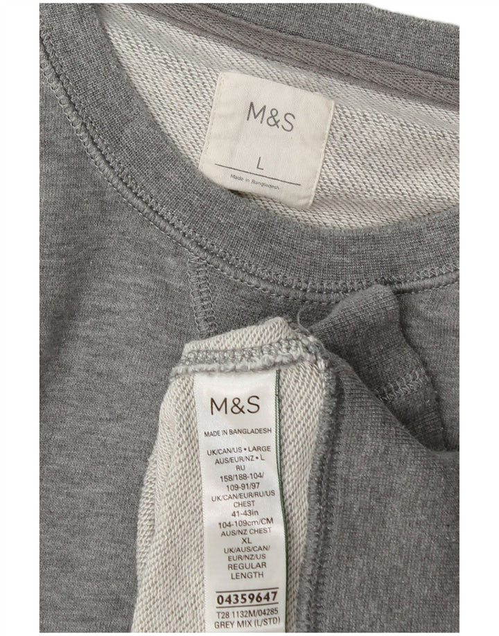 Marks & Spencer Sweat-shirt pour homme en coton gris Taille L