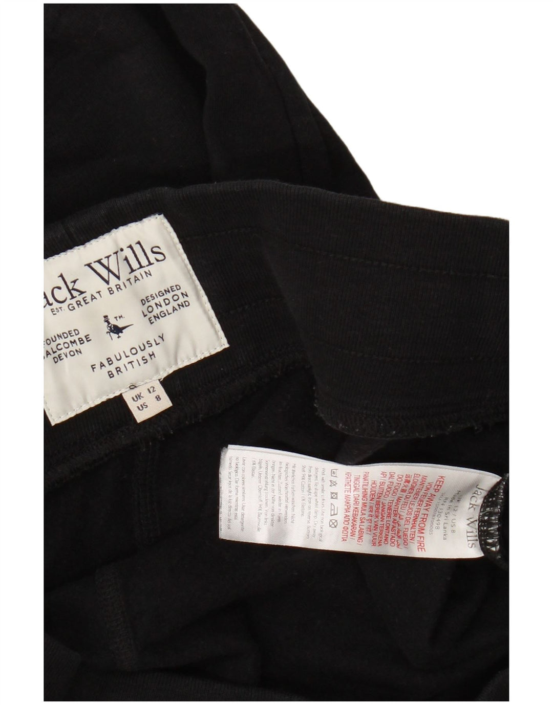 JACK WILLS Pantalon de survêtement graphique pour femme Joggers UK 12 Medium Noir
