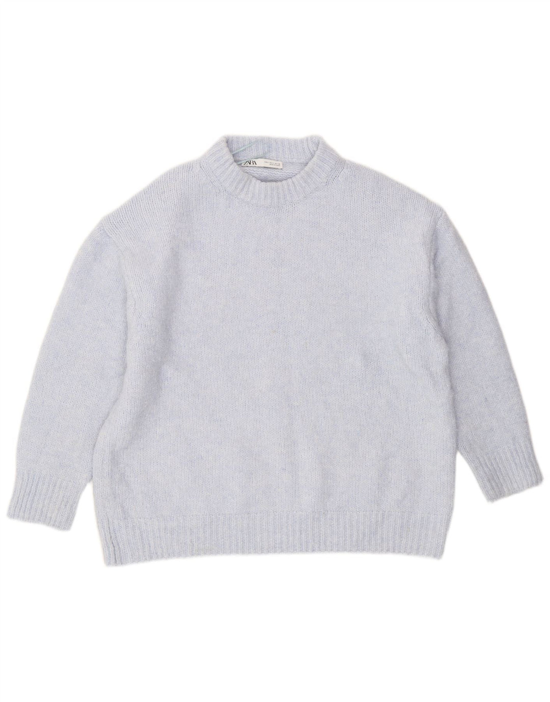 Zara Pull surdimensionné à col rond pour femme UK 16 Large Bleu