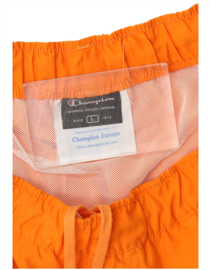 Champion Short de bain graphique pour hommes, grand, en polyester color block orange