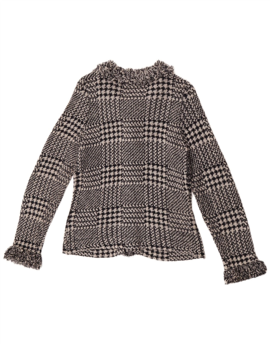 Marks & Spencer Pull cardigan pour femme UK 12 moyen bleu marine pied-de-poule