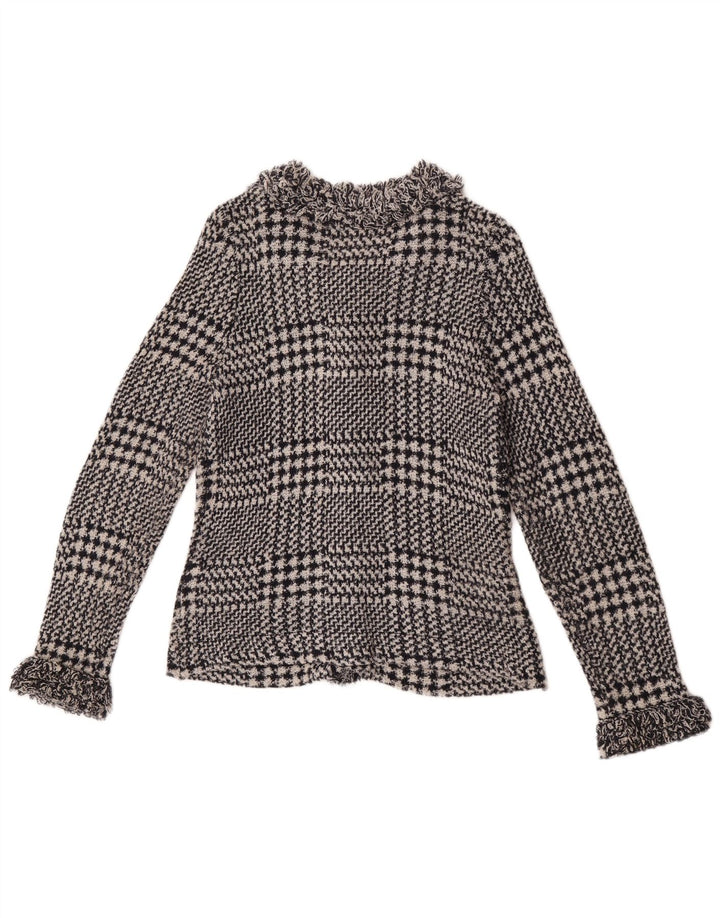 Marks & Spencer Pull cardigan pour femme UK 12 moyen bleu marine pied-de-poule