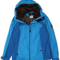 Jack Wolfskin Veste de pluie à capuche pour homme UK 34 Small Bleu Colorblock
