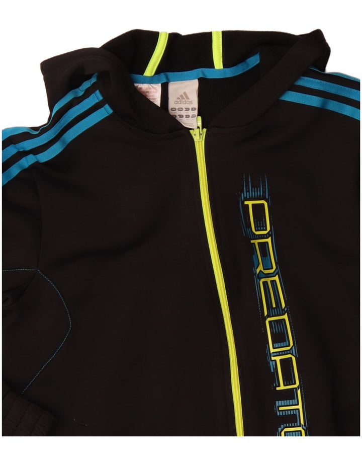 Adidas Pull à capuche zippé Predator Graphic pour garçon 13-14 ans Noir Polyester