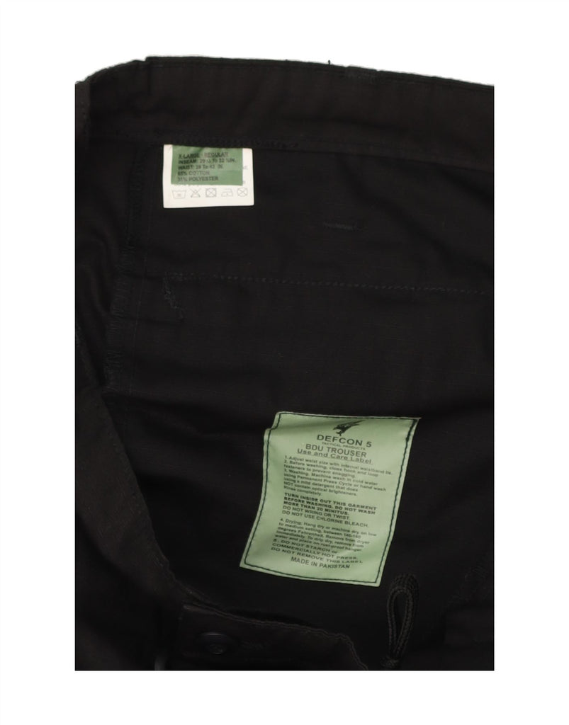 VINTAGE Mens Straight Cargo Trousers XL W43 L29 Black Cotton Vintage Vintage and Second-Hand Vintage from Messina Hembry 