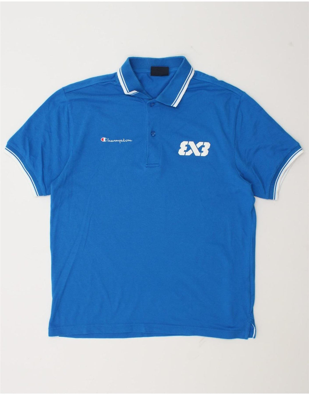 Champion Polo Graphique Homme Bleu Moyen Coton