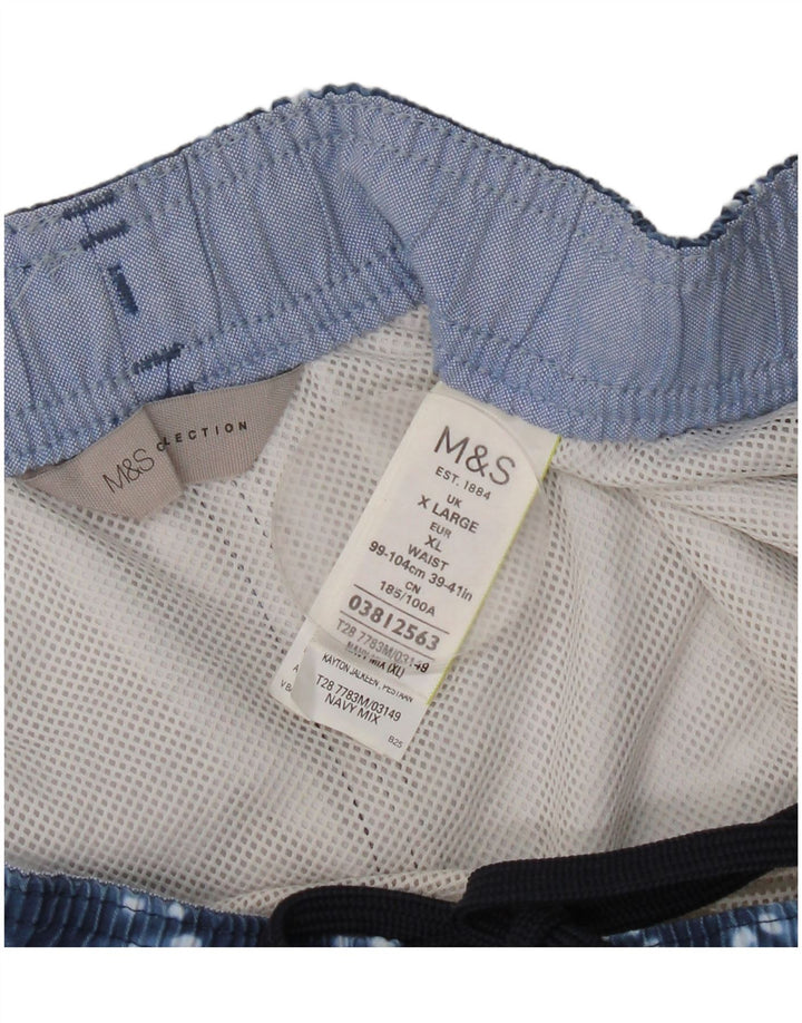 Marks & Spencer Short de bain pour homme XL Bleu Tie Dye Polyester