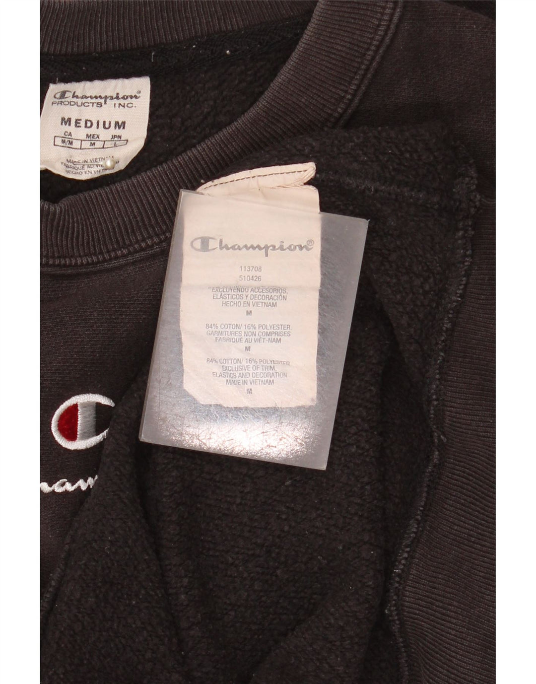 Champion Sweat-Shirt Homme Noir Moyen Coton