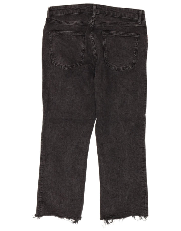 Zara Jean court taille haute pour femme EU 44 XL W34 L25 Gris Coton