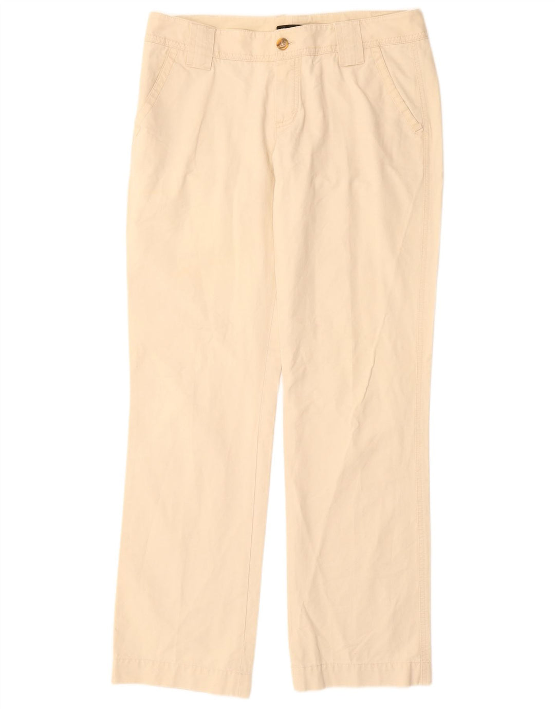 MASSIMO DUTTI Pantalon Chino Droit Femme EU 42 Large W32 L33 Beige
