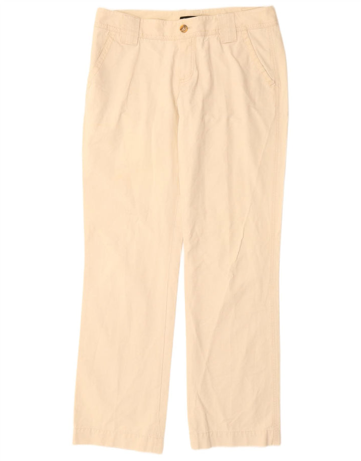 MASSIMO DUTTI Pantalon Chino Droit Femme EU 42 Large W32 L33 Beige