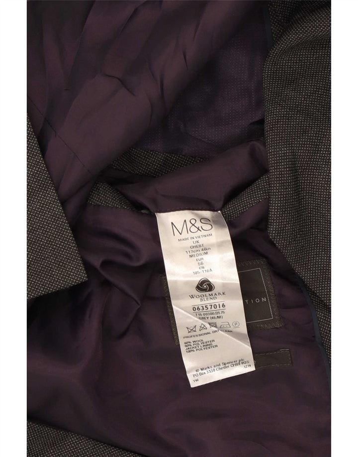 Marks & Spencer Veste Blazer 2 Boutons Homme UK 46 XL Laine Grise