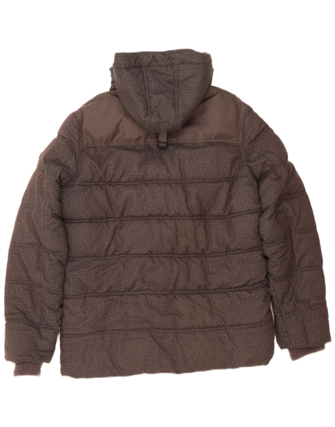 Tommy Hilfiger Veste matelassée à capuche pour homme UK 40 Large Gris Polyester