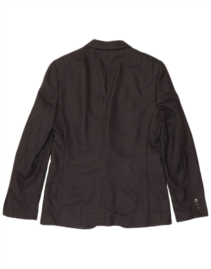 Zara Veste blazer à 2 boutons pour homme EU 50 Noir moyen à fines rayures