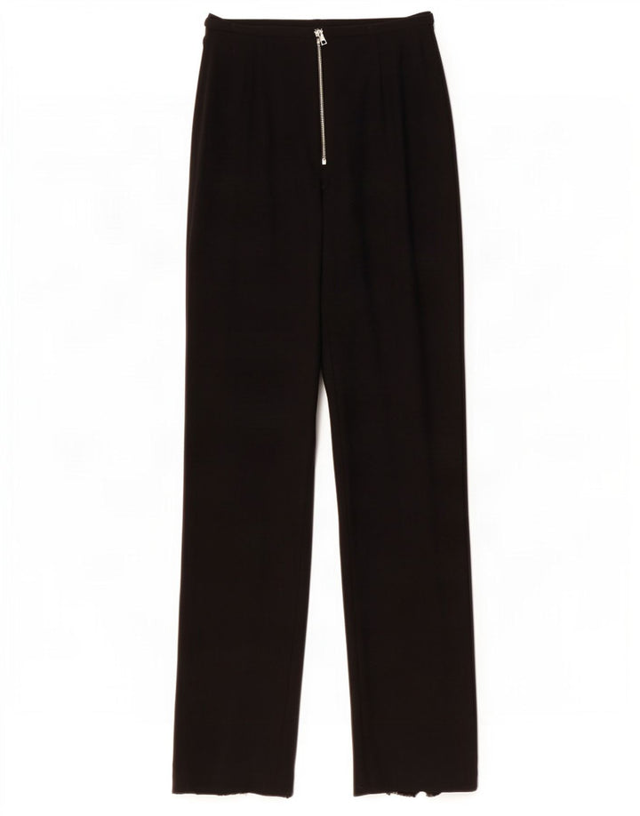 Pantalon de costume droit femme vintage IT 42 Medium W28 L32 laine noire