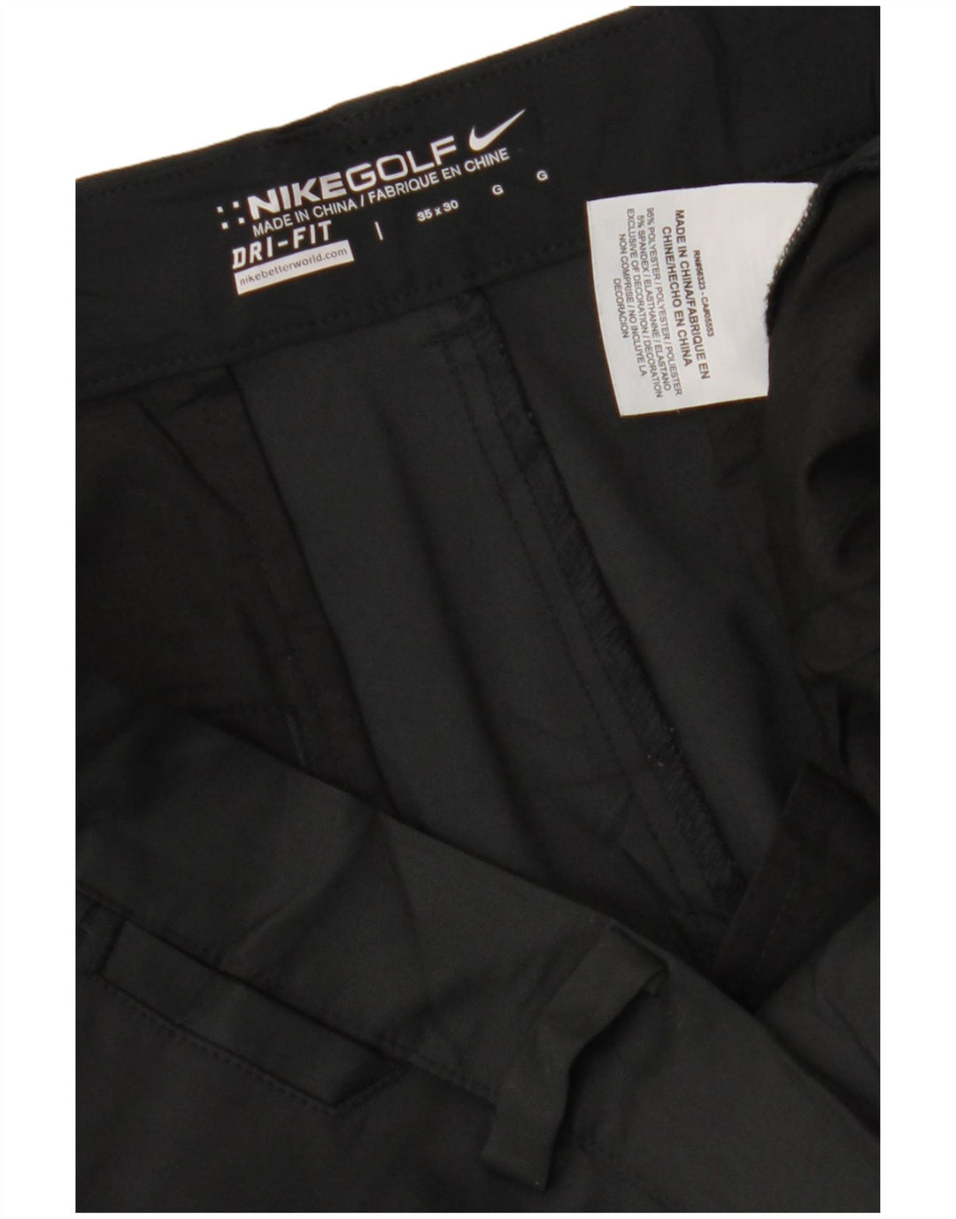 Nike Pantalon chino droit Dri Fit pour homme W35 L30 Noir Polyester