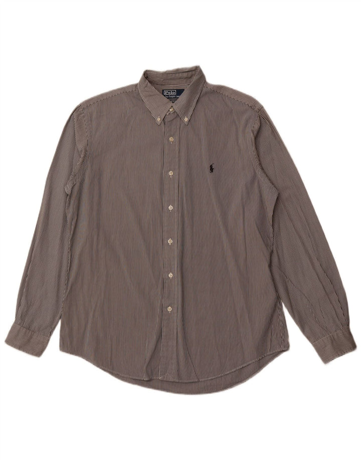 POLO RALPH LAUREN Chemise sur mesure pour hommes Grand coton rayé noir