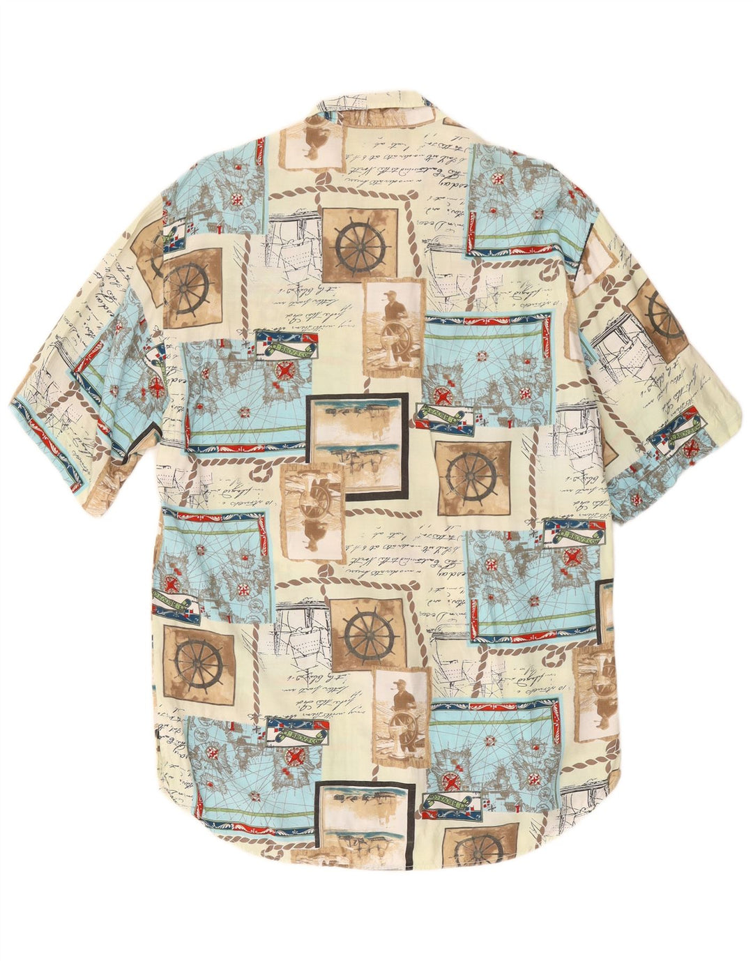 STEFANEL Chemise Graphique à Manches Courtes Homme Petit Patchwork Multicolore
