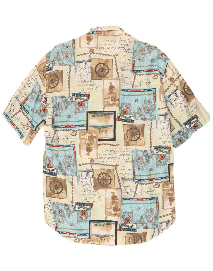 STEFANEL Chemise Graphique à Manches Courtes Homme Petit Patchwork Multicolore