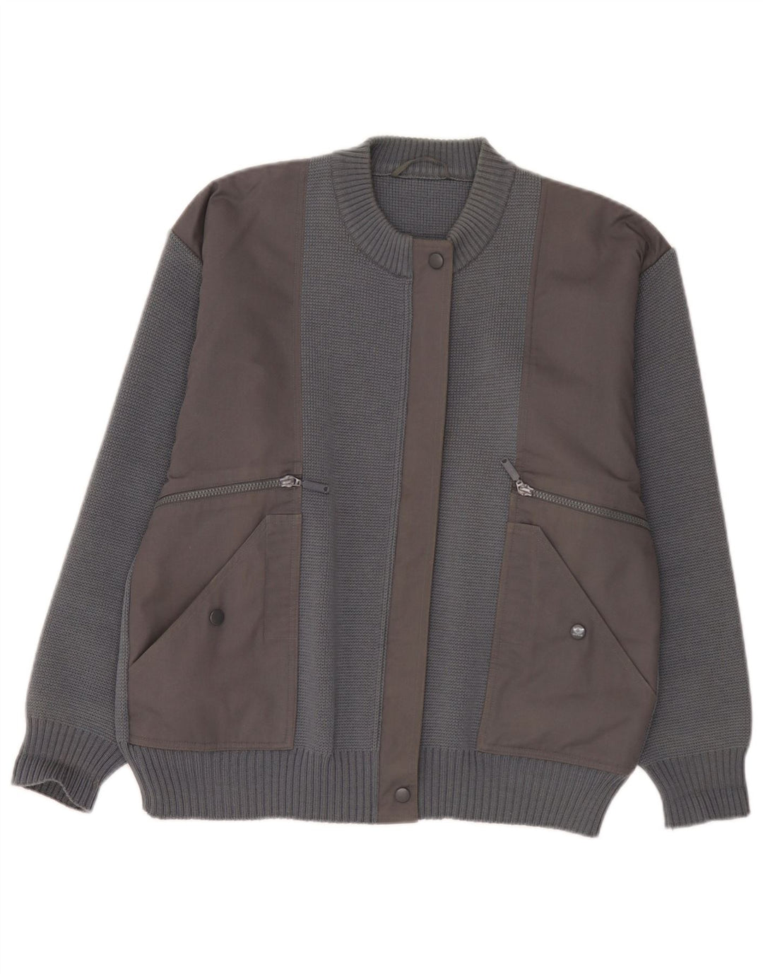 vintage Homme Cardigan Pull EU 40 Laine Gris Moyen