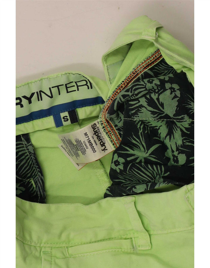 Superdry Short Chino Homme Petit W29 Vert Coton