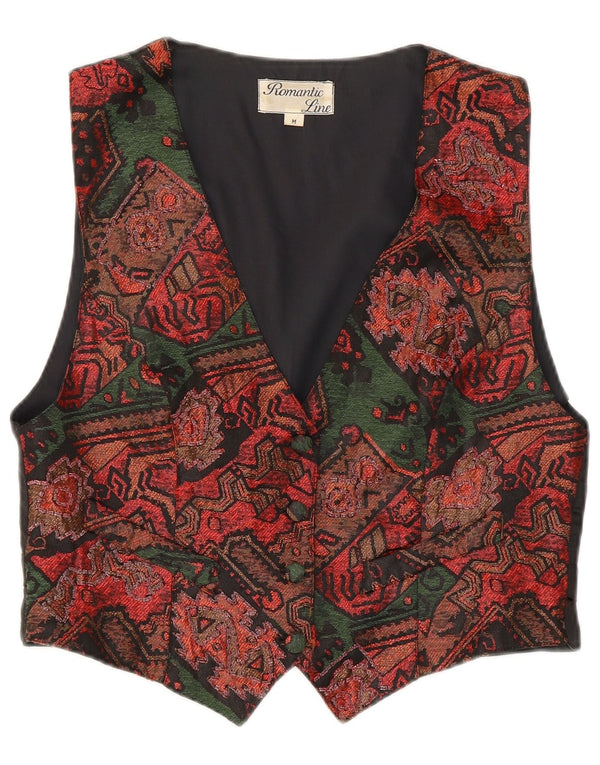 gilet femme vintage UK 12 Moyen Multicolore Patchwork Polyester
