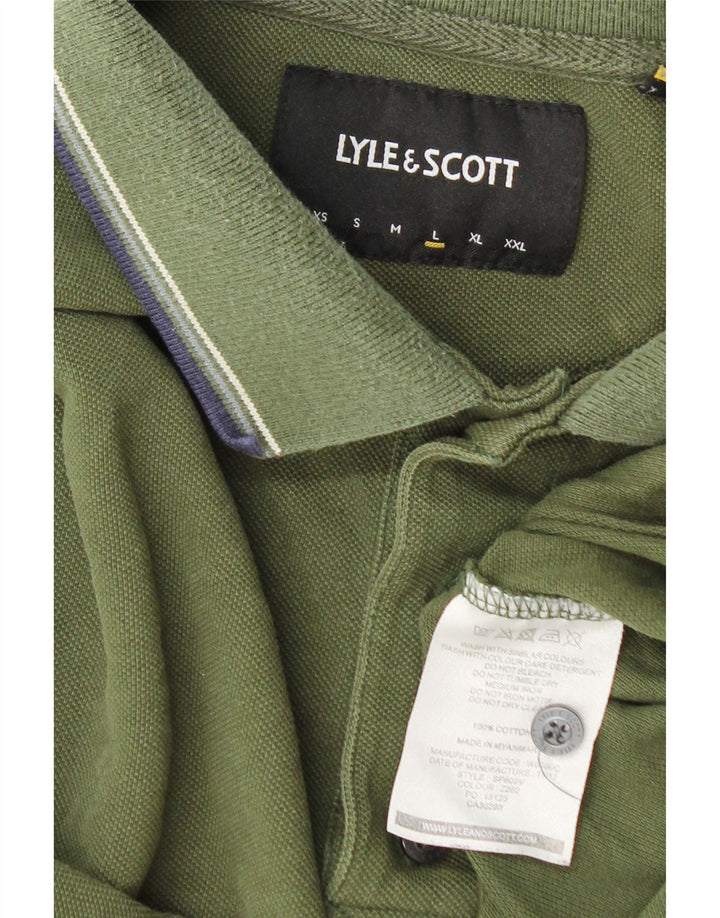 Lyle & Scott Polo Homme Large Kaki Coton