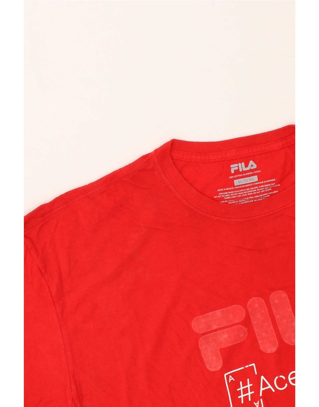 FILA Mens Graphic T-Shirt Top XL Red Cotton Vintage Fila and Second-Hand Fila from Messina Hembry 