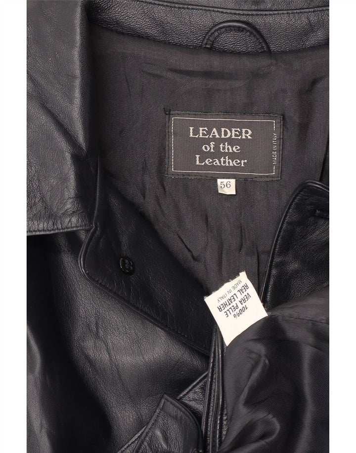 veste en cuir bomber homme vintage IT 56 3XL cuir noir