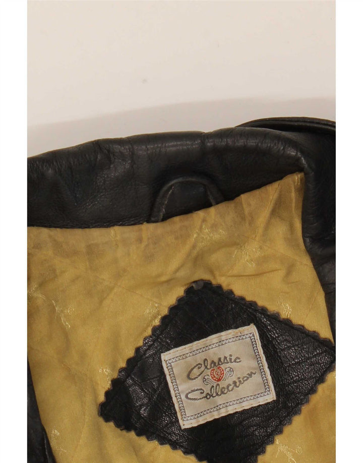CLASSIC Veste de motard en cuir pour homme UK 42 XL Noir