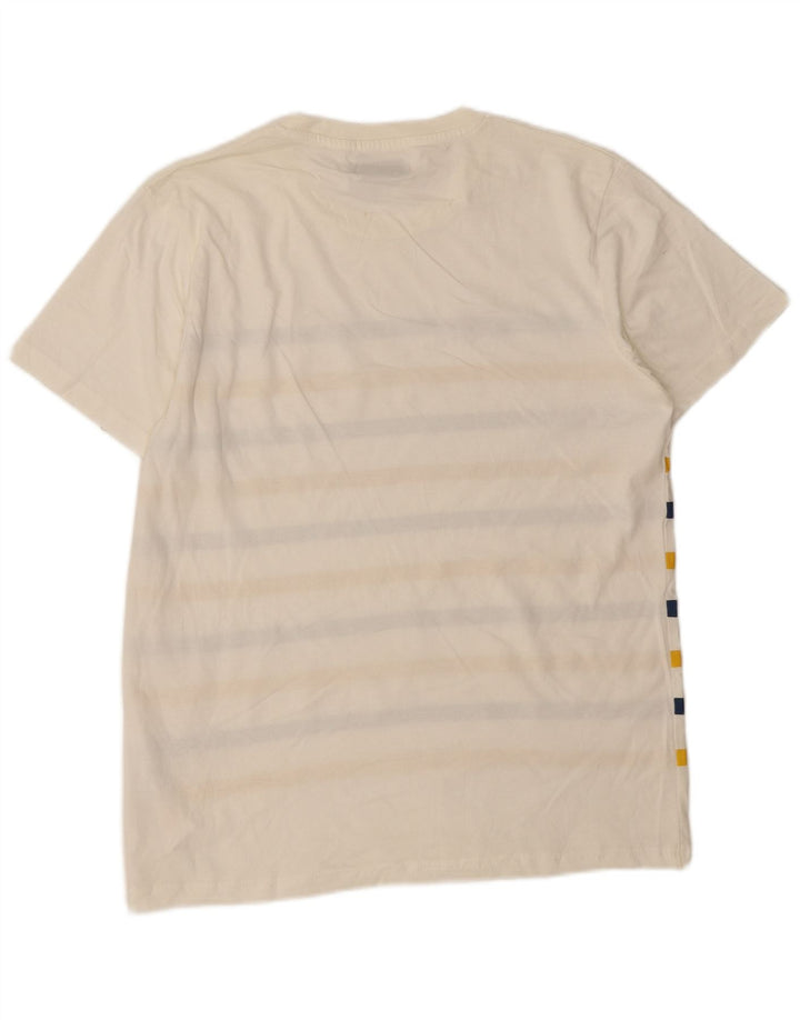 JACK & JONES T-Shirt Homme Haut Large Blanc Rayé Coton