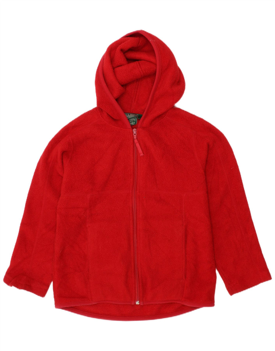 L.L.Bean Veste Polaire à Capuche Garçon 5-6 Ans Rouge Moyen Polyester