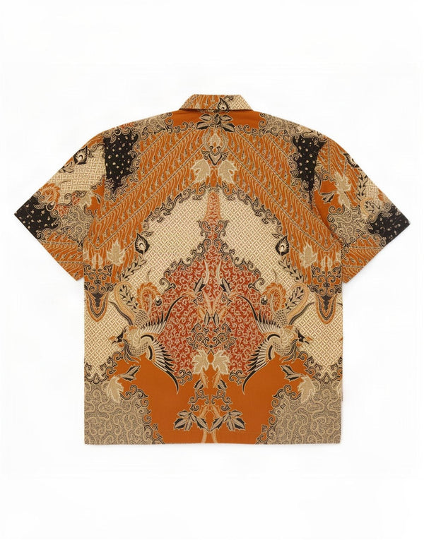 vintage Chemise à manches courtes pour hommes XL Brown Paisley