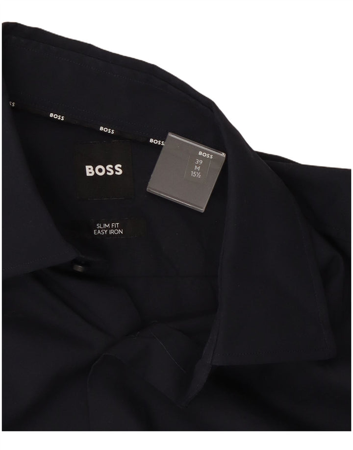 Hugo Boss Chemise slim fit pour homme Taille 39 15 1/2 Bleu marine moyen