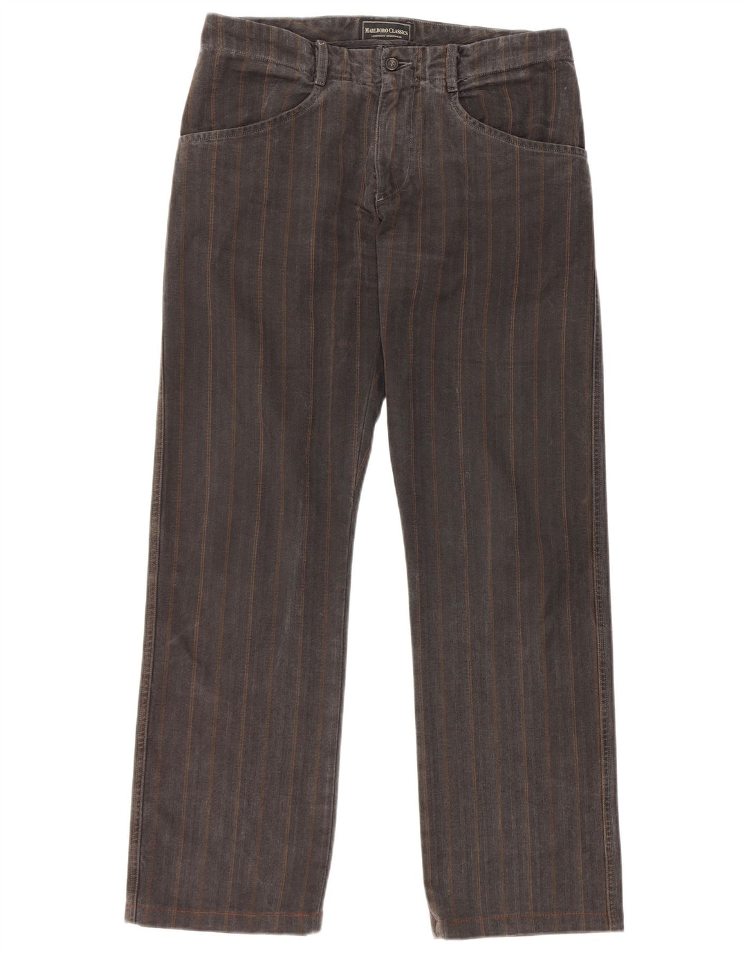 Marlboro Classics Pantalon décontracté droit pour homme W32 L30 Gris à chevrons