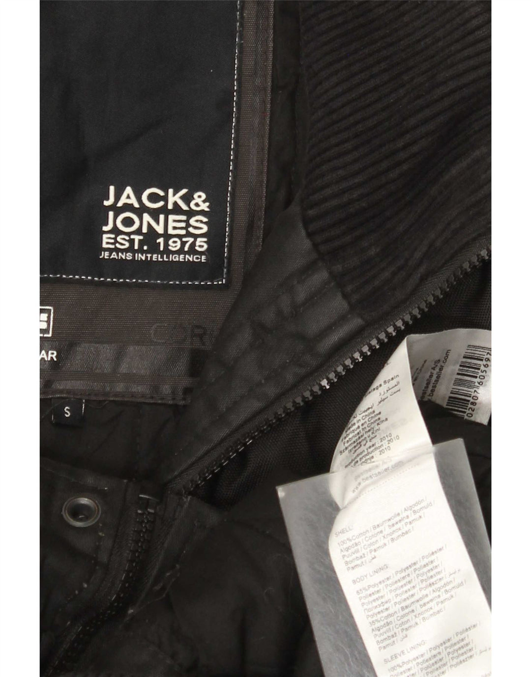 Jack & Jones Veste utilitaire pour homme UK 36 Small Noir Coton