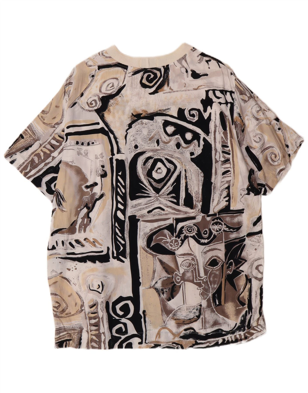 Sisley Femme T-Shirt Long Graphique IT 44 Beige Moyen Viscose