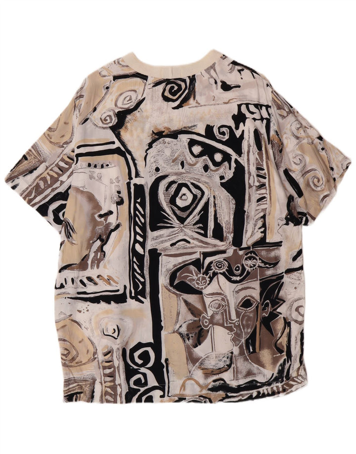 Sisley Femme T-Shirt Long Graphique IT 44 Beige Moyen Viscose