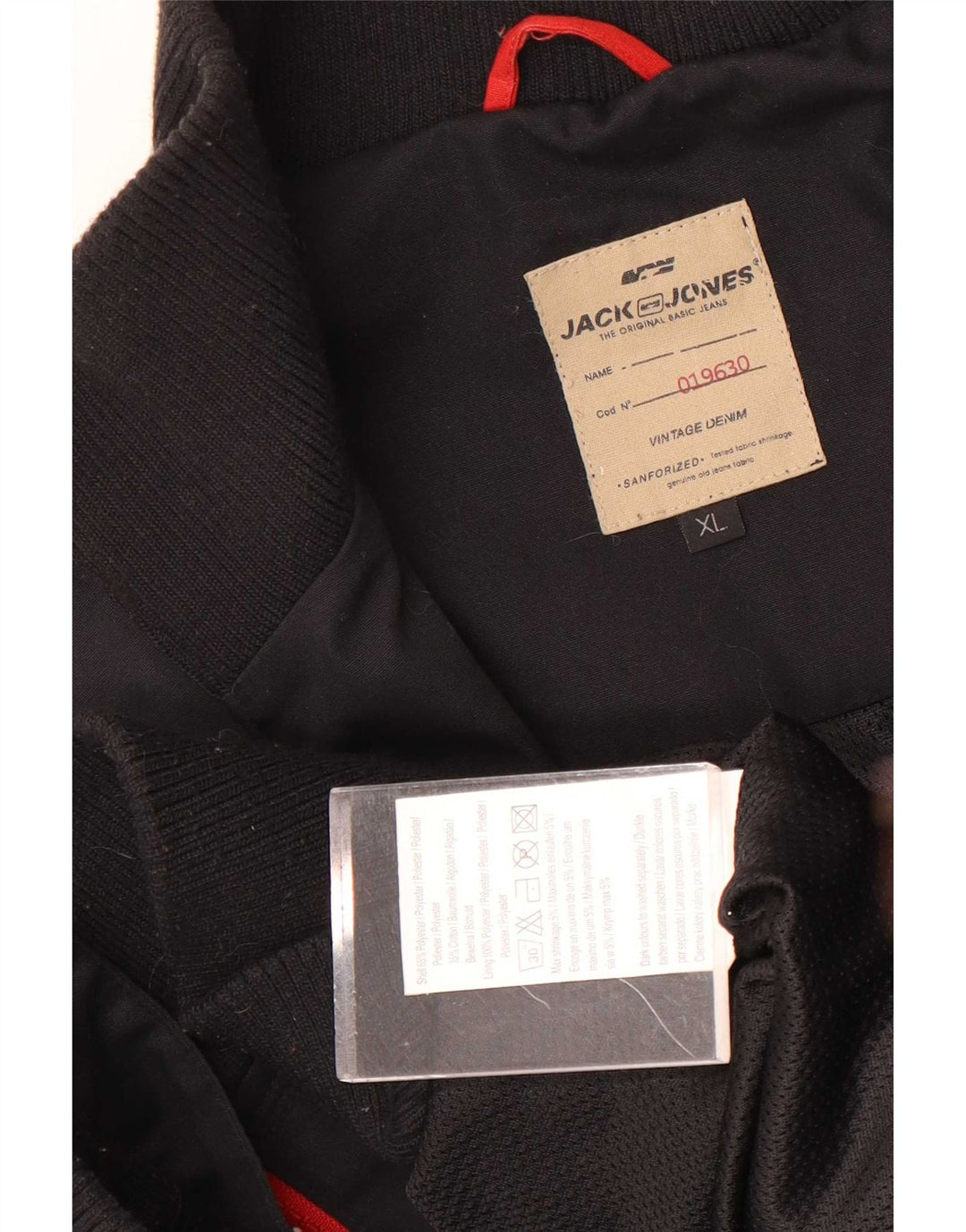 Jack & Jones Veste Bomber Graphique Homme UK 42 XL Noir Polyester
