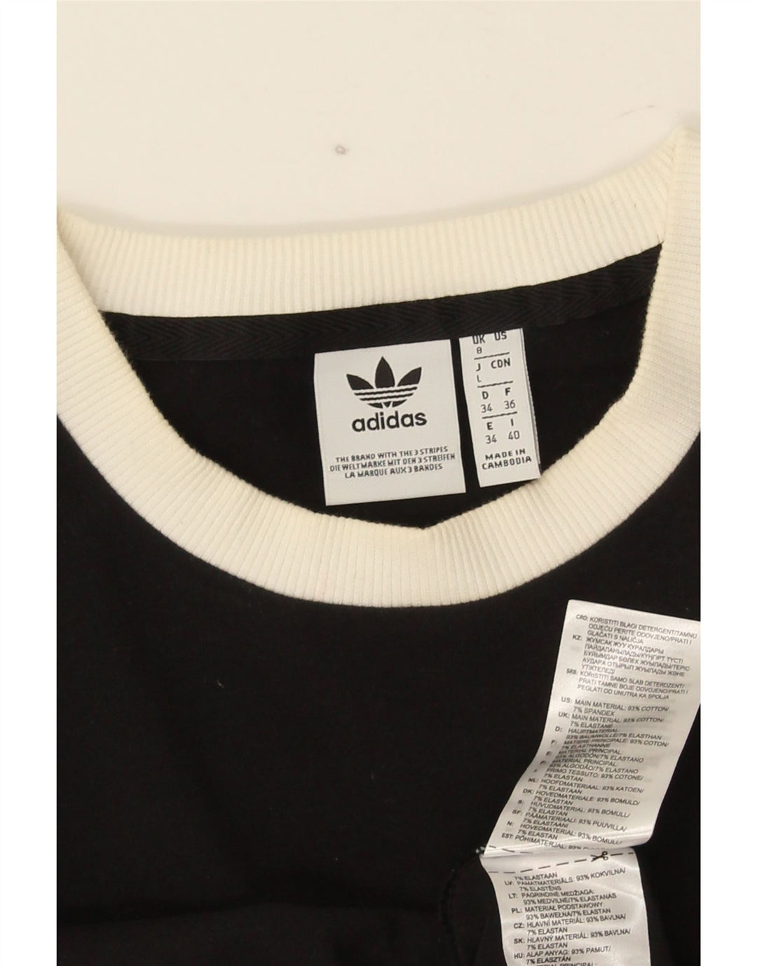 Adidas Haut à manches longues pour femme UK 8 Small Noir Coton