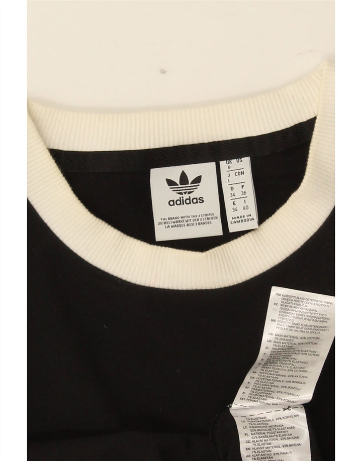 Adidas Haut à manches longues pour femme UK 8 Small Noir Coton