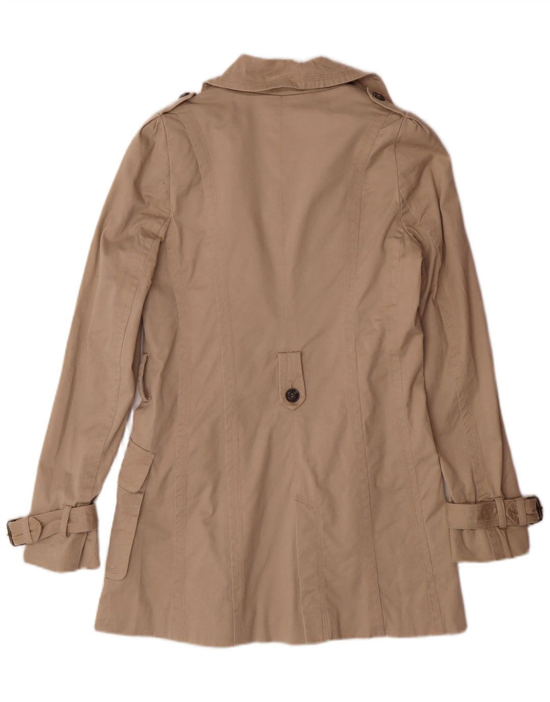 ZARA Femme Trench Coat UK 10 Petit Coton Beige