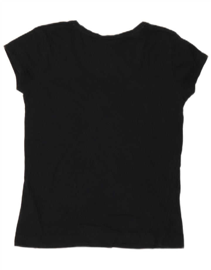 Lee T-shirt graphique pour femme UK 12 Bleu marine moyen Coton