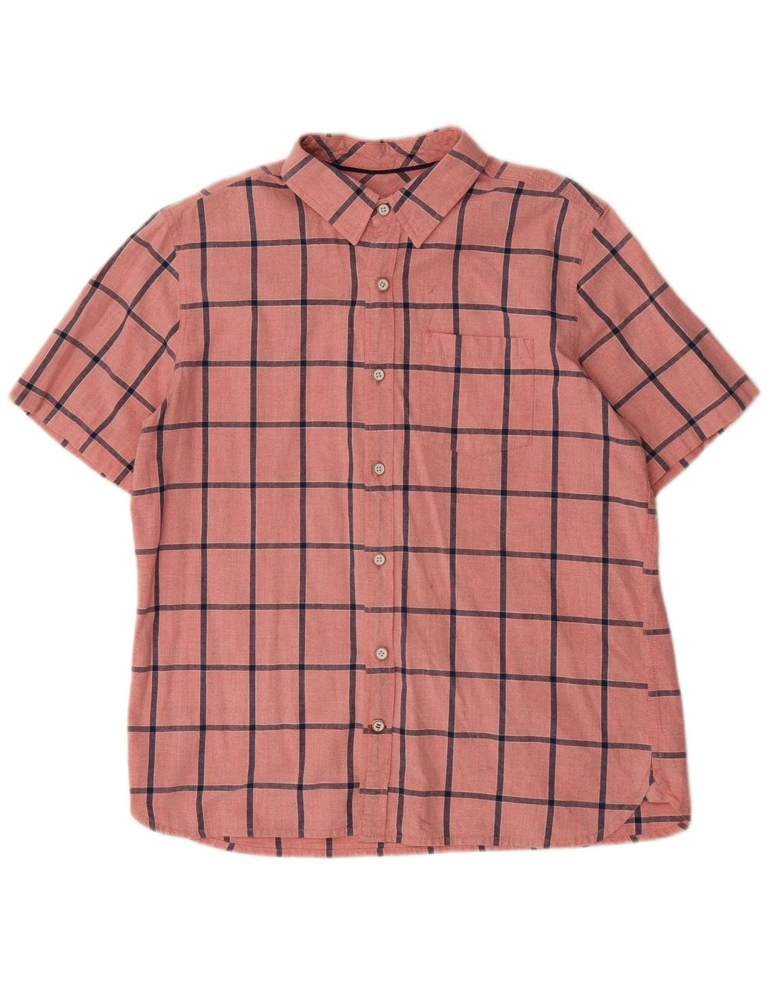 Fat Face Chemise à manches courtes pour homme en coton à carreaux roses